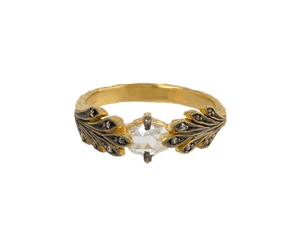 Cathy Waterman Rose Cut Diamond Leaf Side Ring