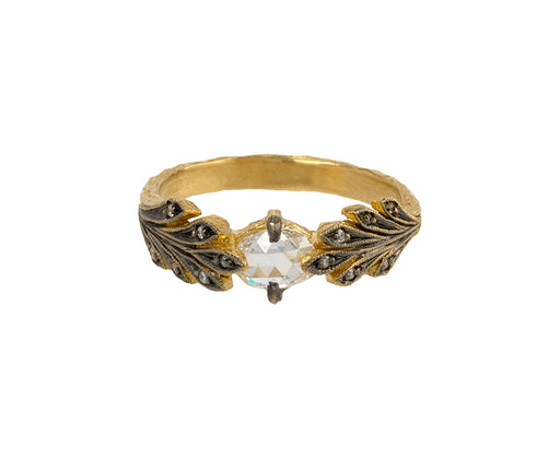 Cathy Waterman Rose Cut Diamond Leaf Side Ring