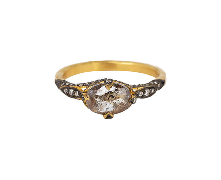 Cathy Waterman Rustic Diamond Petal Side Ring