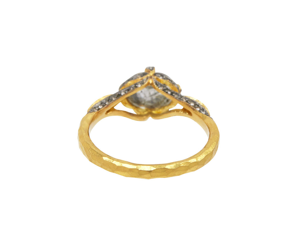 Rose Cut Diamond Petal Side Ring