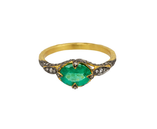 Cathy Waterman Emerald Petal Side Ring