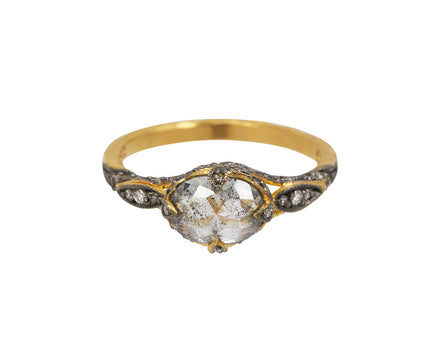 Oval Diamond Petal Side Ring