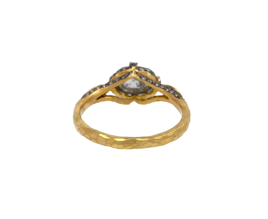 Rustic Diamond Petal Side Ring