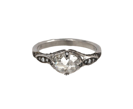 Cathy Waterman Platinum Rose Cut Diamond Petal Side Ring