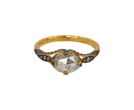 Cathy Waterman Rustic Rose Cut Diamond Petal Side Ring