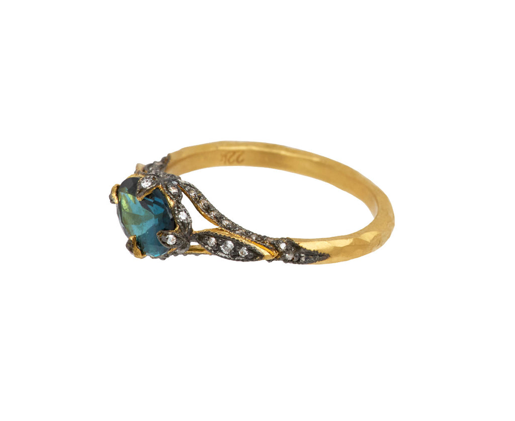 Cathy Waterman Blue Tourmaline Petal Side Ring - Side View