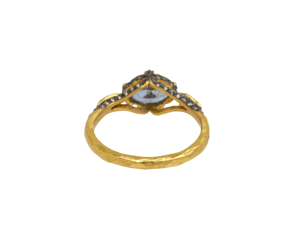 Blue Tourmaline Petal Side Ring