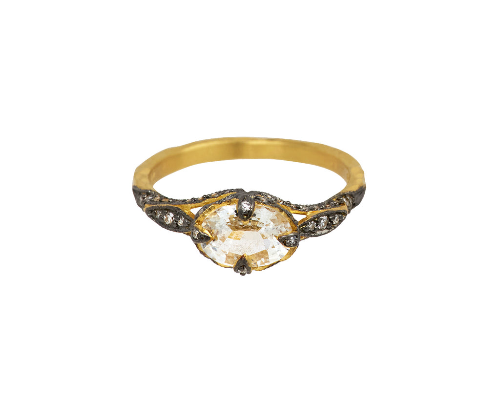 White Sapphire Petal Side Ring