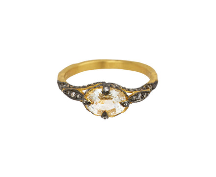 White Sapphire Petal Side Ring