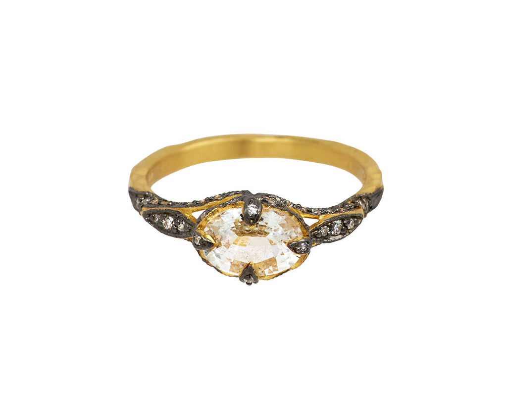 Cathy Waterman White Sapphire Petal Side Ring