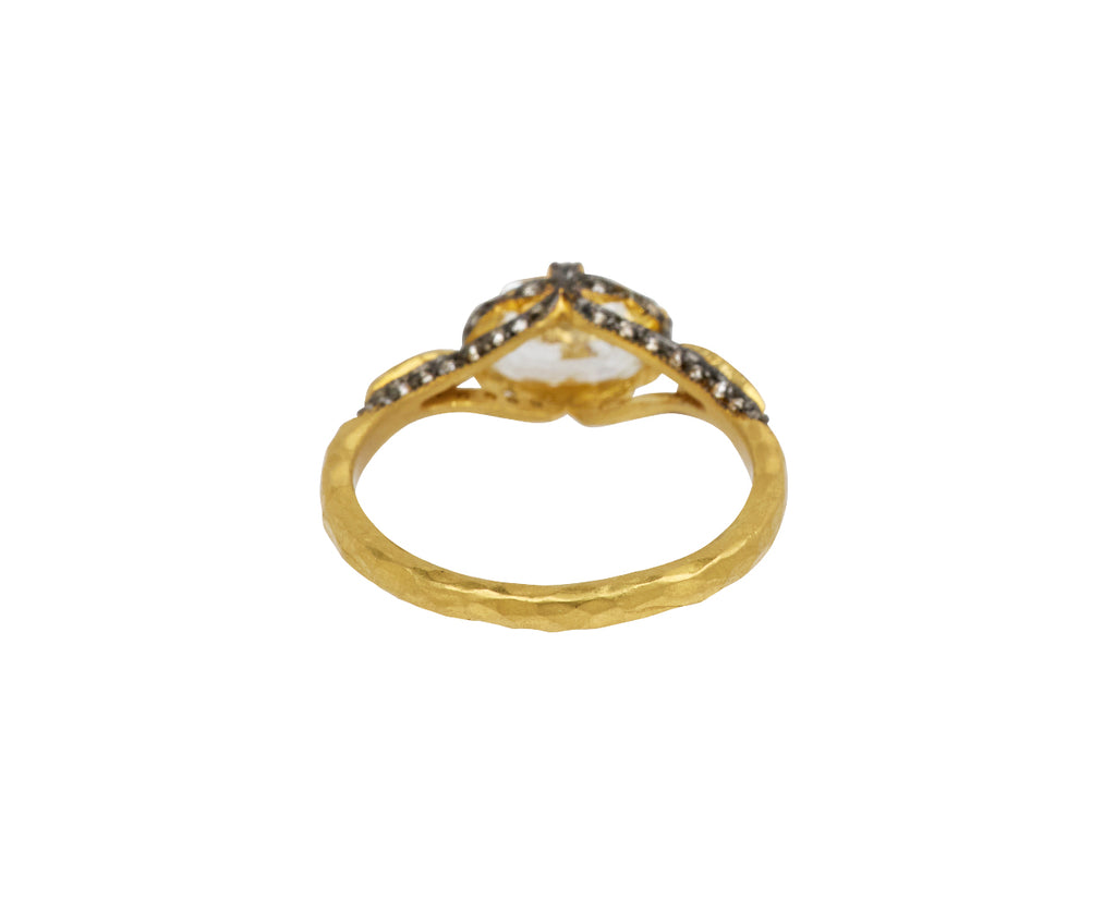 White Sapphire Petal Side Ring
