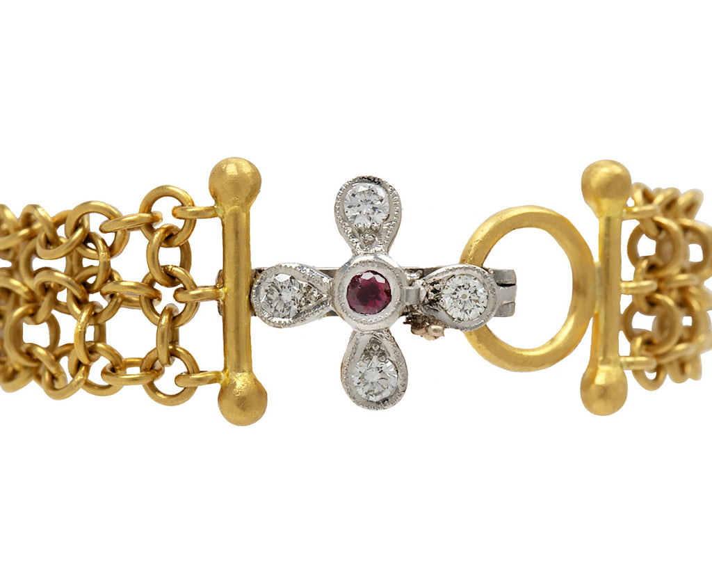 Chainmail Flower Clasp Bracelet