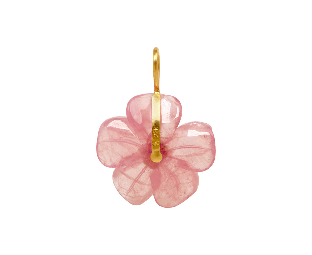 Rhodochrosite and Ruby Jeweled Flower Charm Pendant ONLY - TWISTonline 
