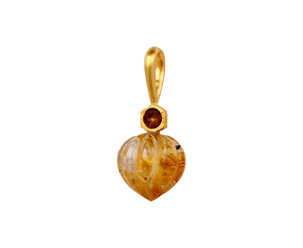 Cathy Waterman Gold Mine Quartz Rustic Diamond Carved Bead Charm Back