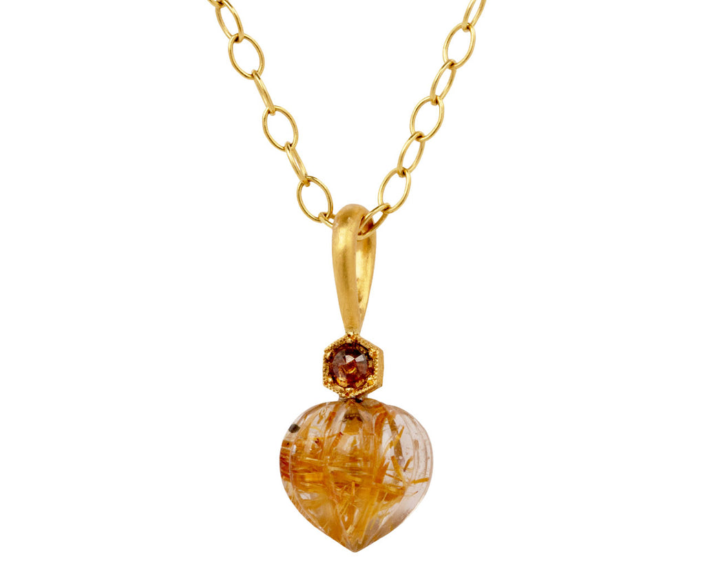Gold Mine Quartz Rustic Diamond Carved Bead Charm ONLY