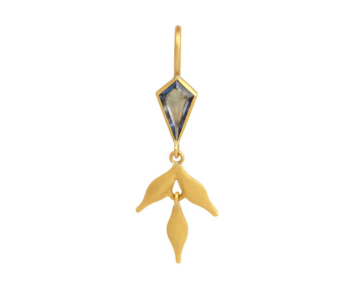 Blue Sapphire Flexible Wheat Charm Pendant ONLY