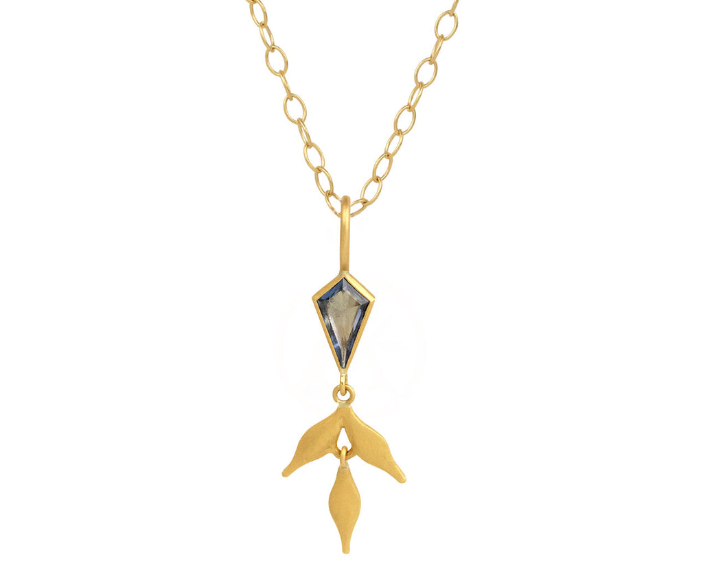 Blue Sapphire Flexible Wheat Charm Pendant ONLY