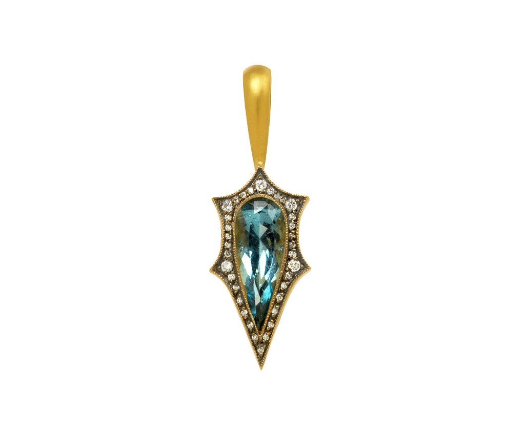 Blue Tourmaline Mermaid Charm Pendant ONLY