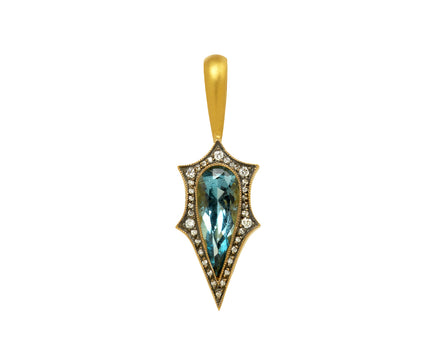 Blue Tourmaline Mermaid Charm Pendant ONLY