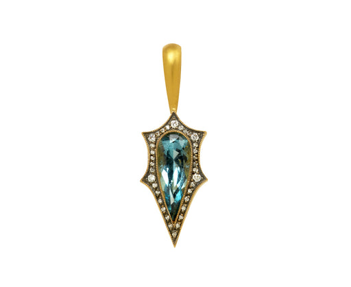 Blue Tourmaline Mermaid Charm Pendant ONLY