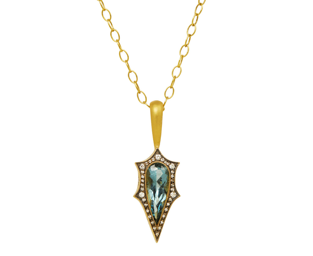 Blue Tourmaline Mermaid Charm Pendant ONLY