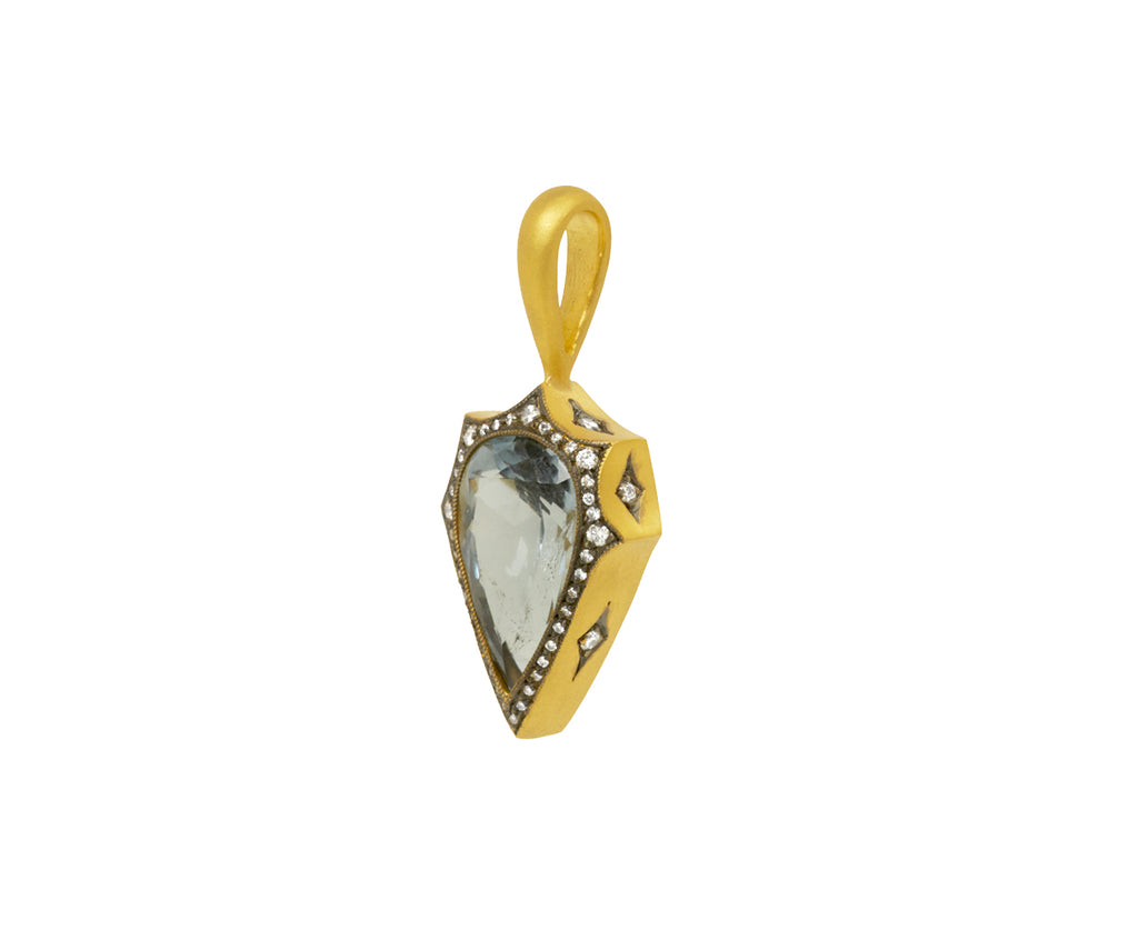 Cathy Waterman Blue Tourmaline Mermaid Charm Pendant ONLY Side