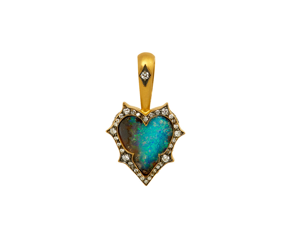 Boulder Opal Mermaid Heart Charm Pendant ONLY - TWISTonline 