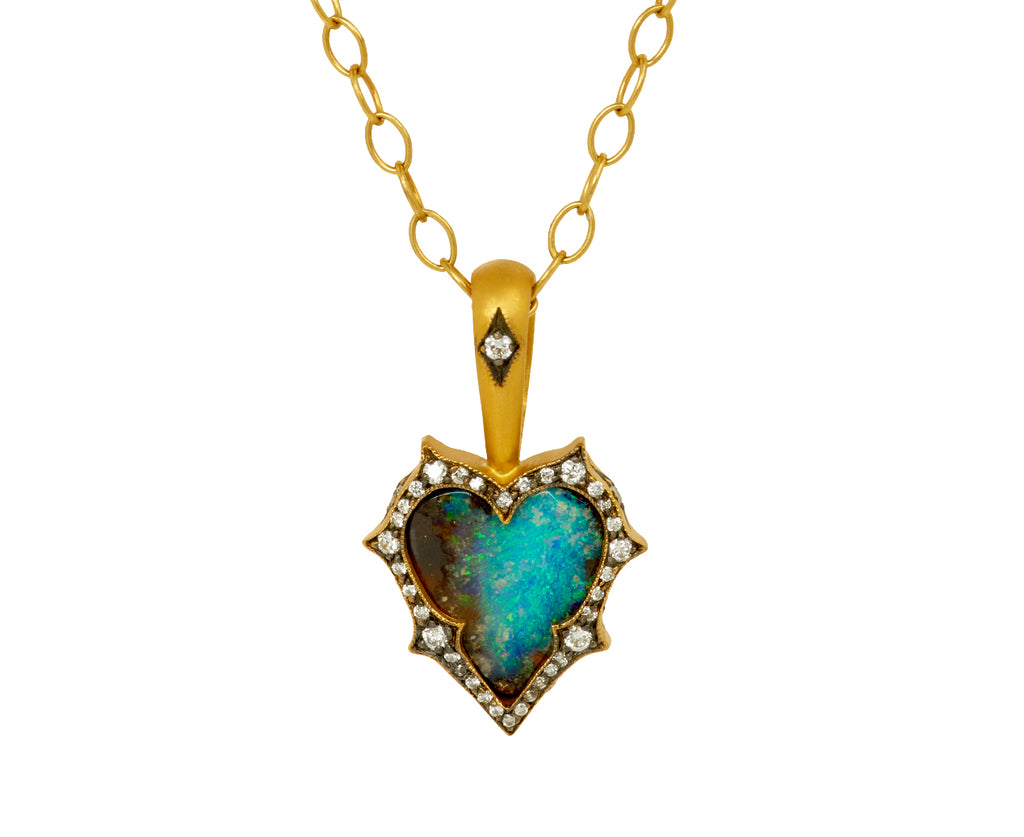 Boulder Opal Mermaid Heart Charm Pendant ONLY - TWISTonline 