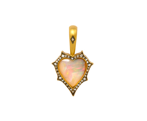 Yaraka Opal and Diamond Mermaid Heart Charm Pendant ONLY