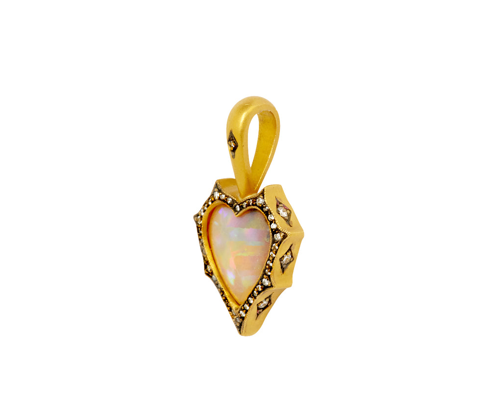 Yaraka Opal and Diamond Mermaid Heart Charm Pendant ONLY