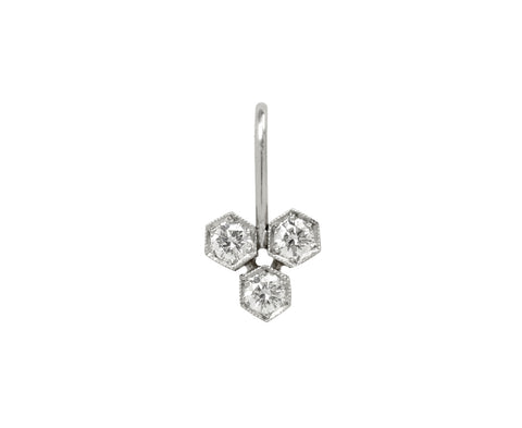 Platinum and Diamond Triple Hexagonal Charm Pendant ONLY