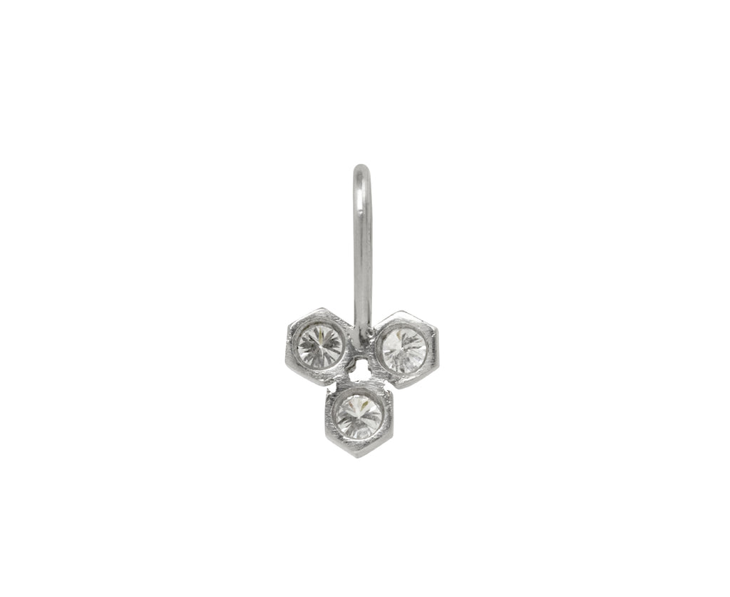 Platinum and Diamond Triple Hexagonal Charm Pendant ONLY