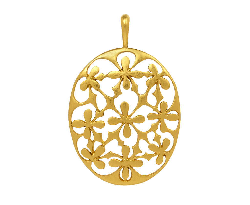Oval 4-Petal Lace Charm Pendant ONLY