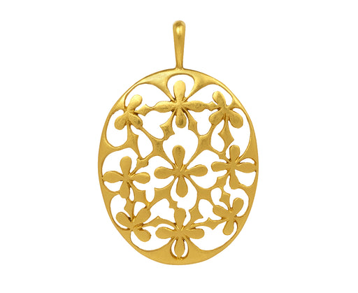 Oval 4-Petal Lace Charm Pendant ONLY