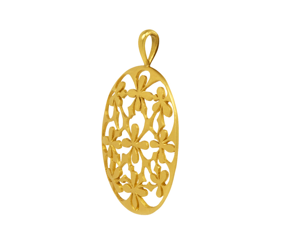 Oval 4-Petal Lace Charm Pendant ONLY