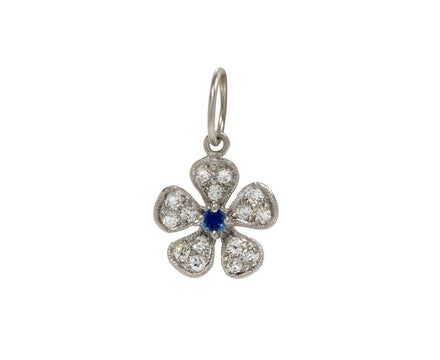 Diamond and Blue Sapphire Violet Charm Pendant ONLY