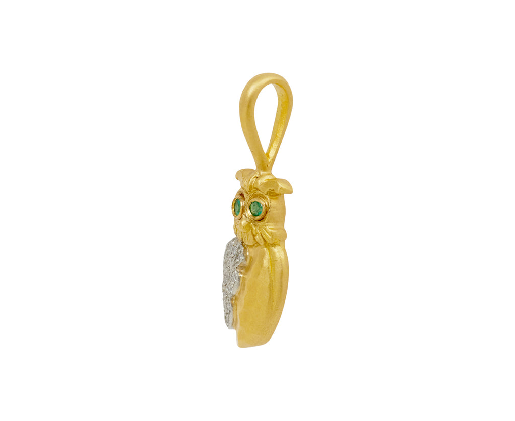 Emerald Owl Charm Pendant ONLY