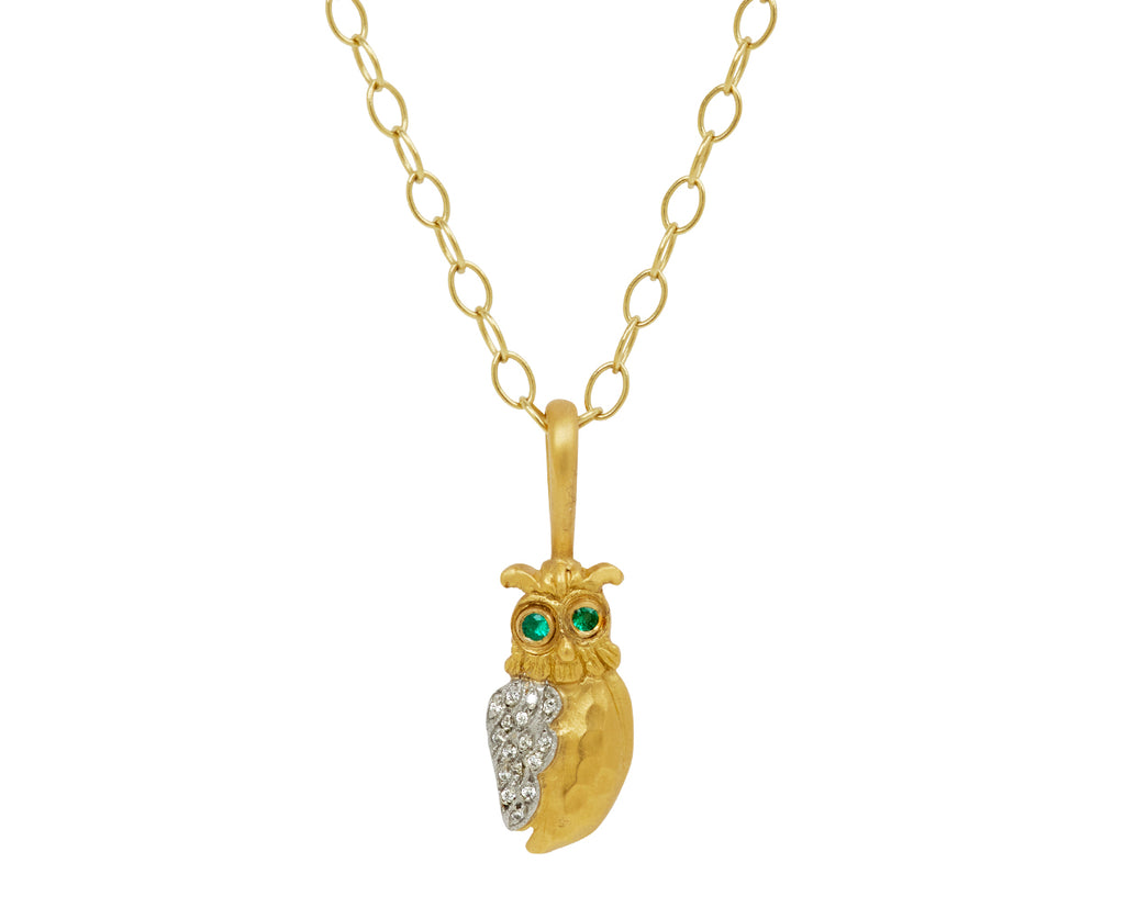 Emerald Owl Charm Pendant ONLY