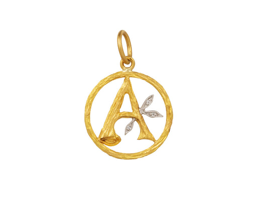 Cathy Waterman Branch Frame Initial A Charm Pendant ONLY