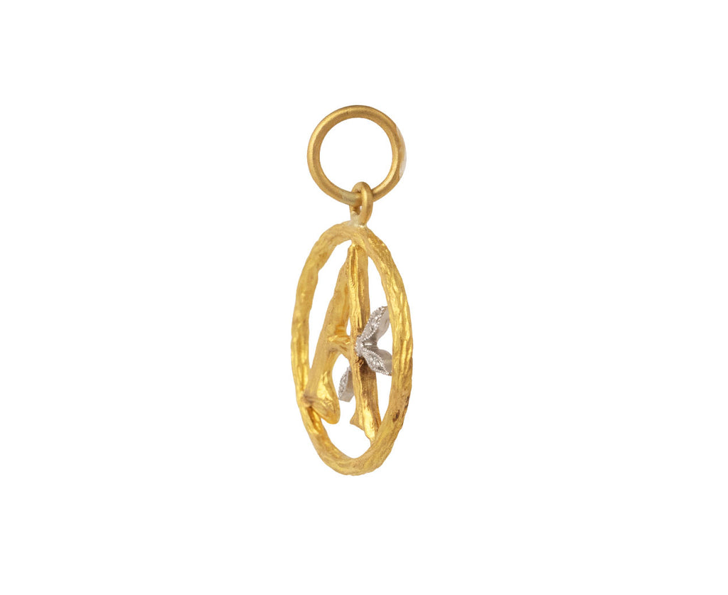 Cathy Waterman Branch Frame Initial A Charm Pendant ONLY Side View