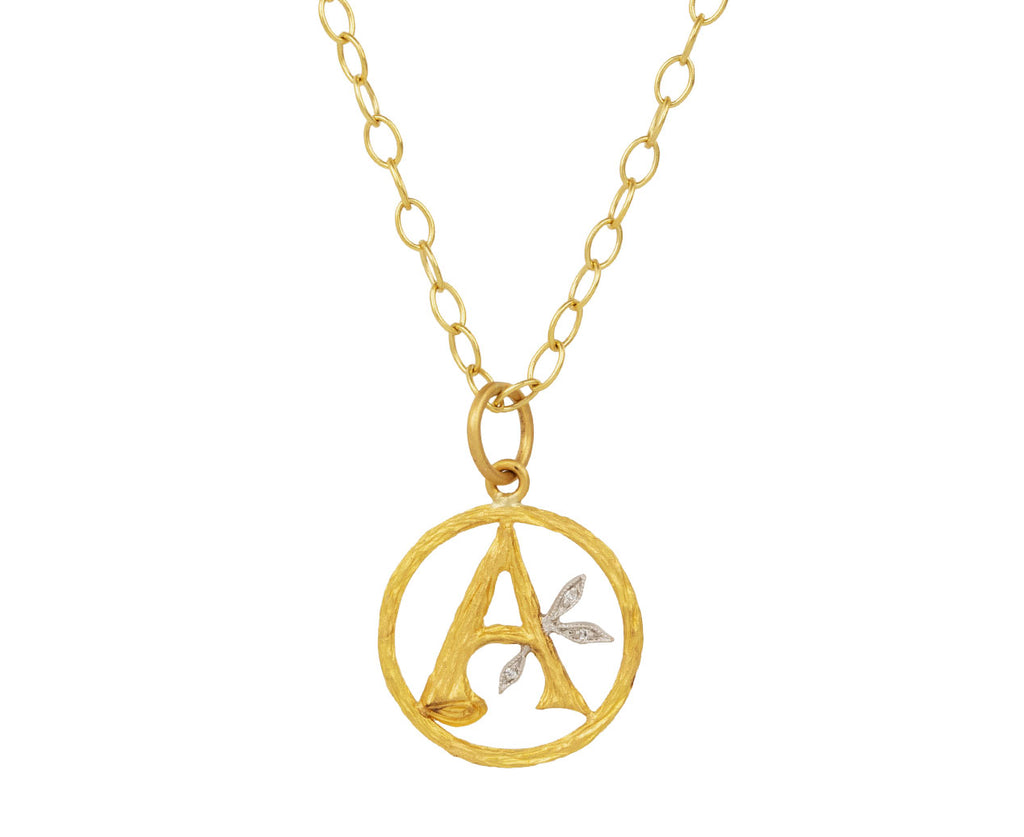 Branch Frame Initial A Charm Pendant ONLY