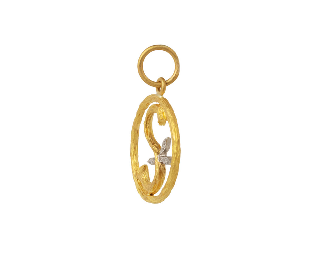Branch Frame Initial S Charm Pendant ONLY