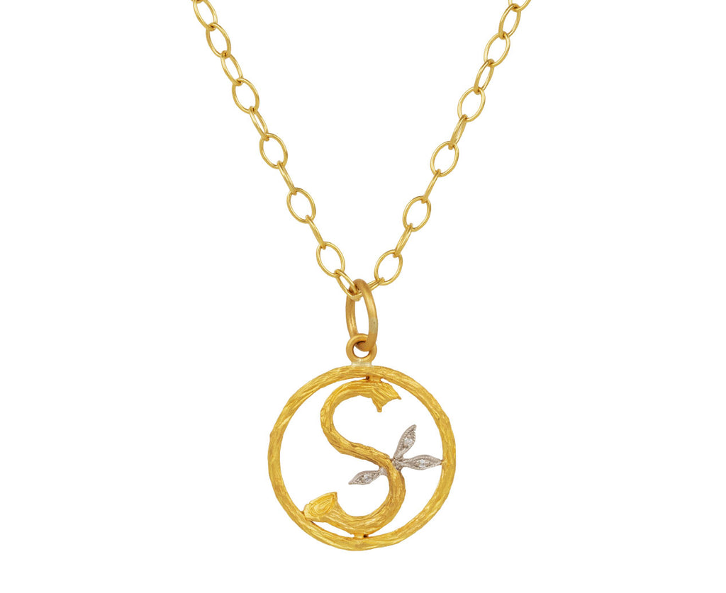 Branch Frame Initial S Charm Pendant ONLY