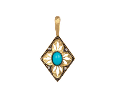 Cathy Waterman Turquoise and Diamond Window Pendant ONLY