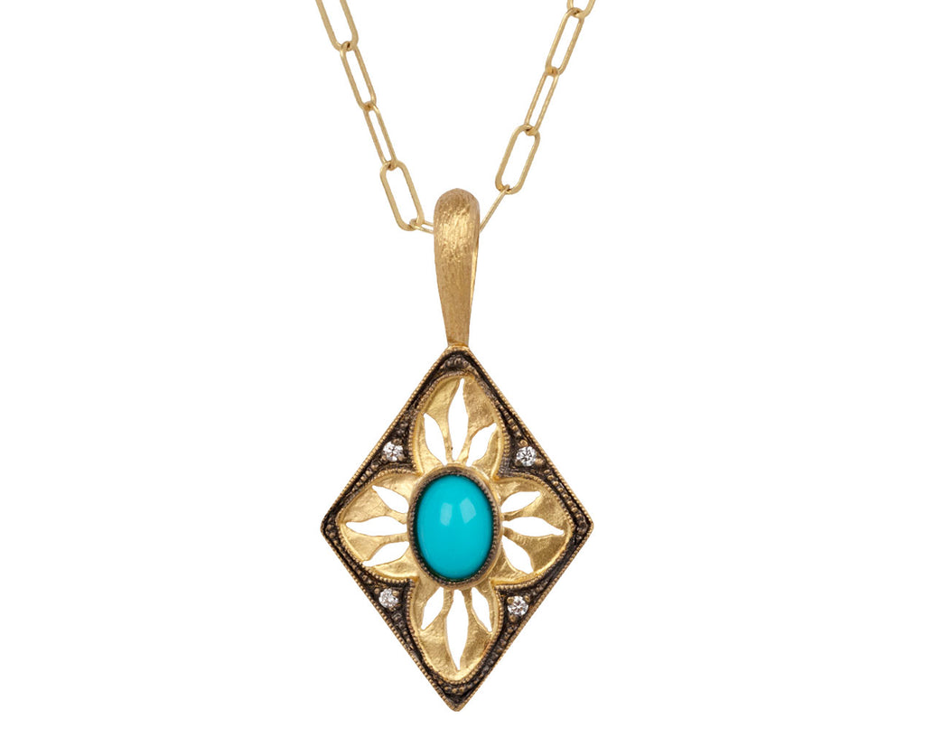 Turquoise and Diamond Window Pendant ONLY