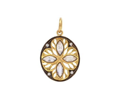 Cathy Waterman Rainbow Moonstone Marquise Frame Oval Charm Pendant ONLY