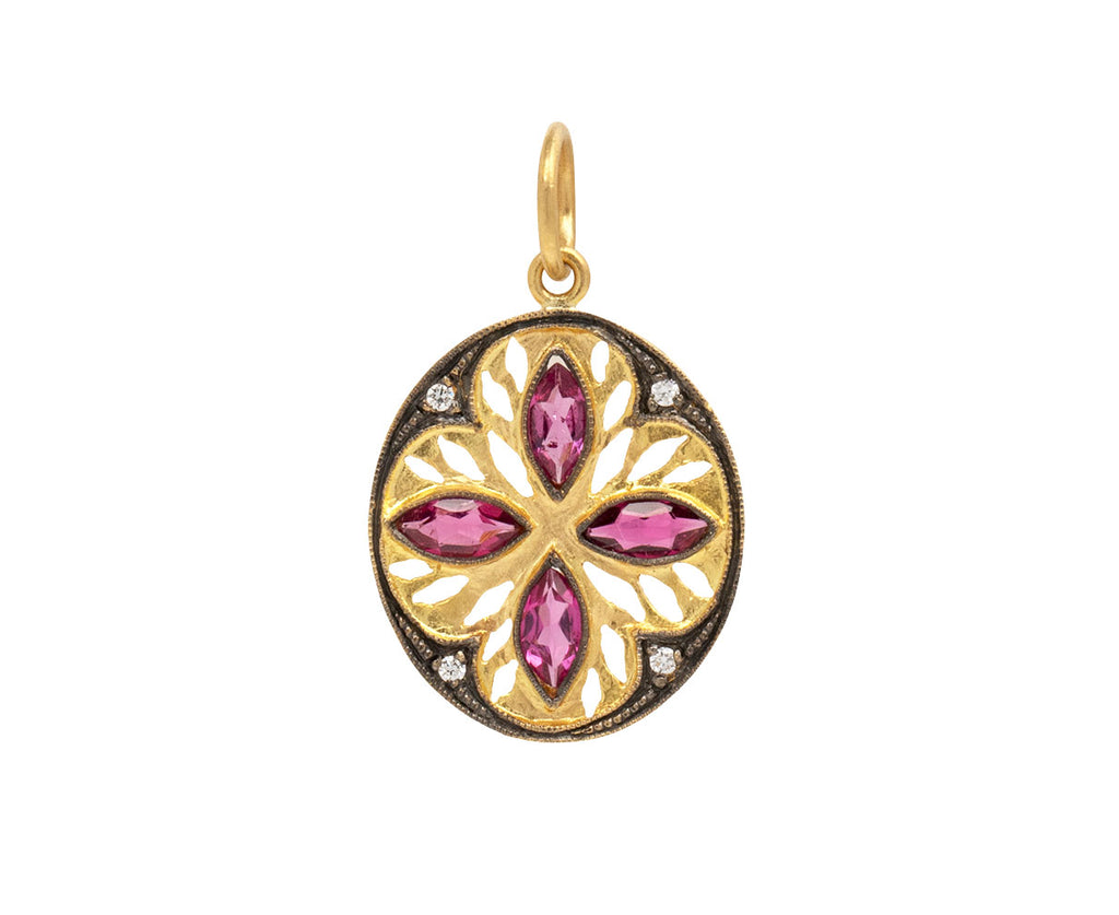 Cathy Waterman Pink Tourmaline Marquise Frame Oval Charm Pendant ONLY