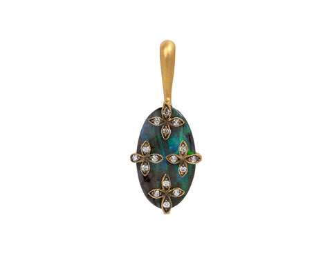 Cathy Waterman Emerald Flower Overlay Charm Pendant ONLY