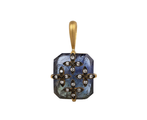 Tanzanite Flower Overlay Charm Pendant ONLY