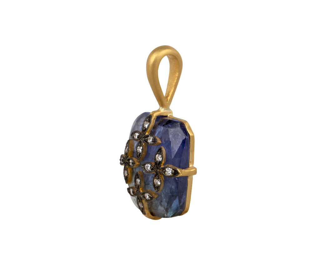 Tanzanite Flower Overlay Charm Pendant ONLY
